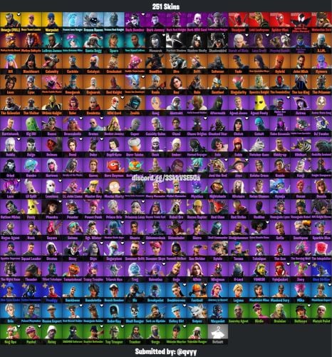  251 skinned fortnite account.