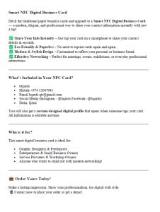 NFC Business Card content