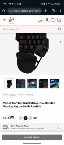 VERTUX COMBAT One Handed Keyboard