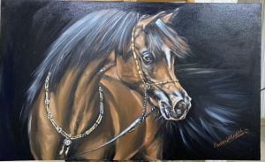 لوحه رسم لخيل عربي اصيل