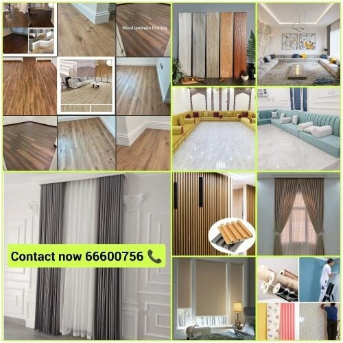 Sofa curtains wallpaper flooring