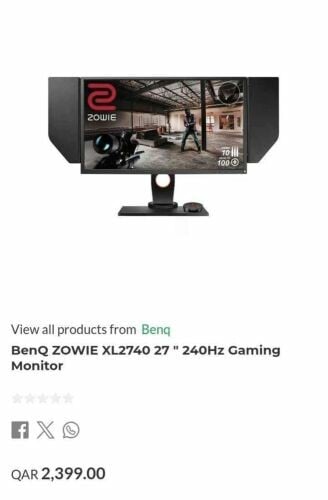 Benq XL2740 27" 240hz monitor.