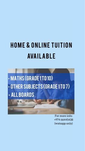 Home tuition available 