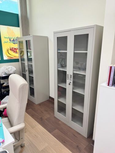 خزانة زجاجية فولاذية جديدة ببابين