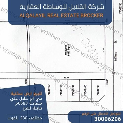 للبيع ارض كبيرة في ام صلال علي