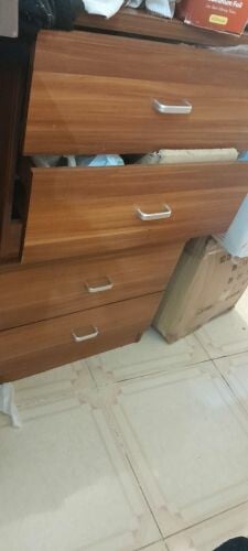bed and cabinet