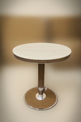 طاوله هيدروليك جلد وخشب