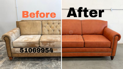 Old sofa cloth is changed