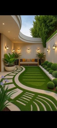 العنايه باالحدائق ومتابعه شهريه