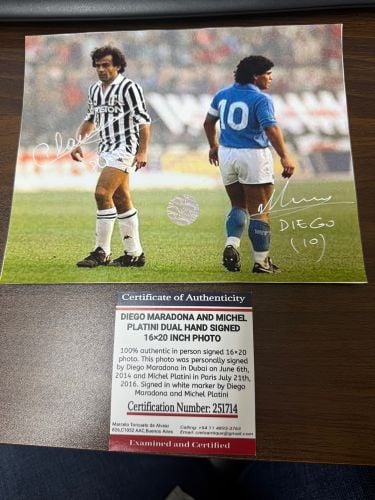 Maradona & Platini Signed Photo