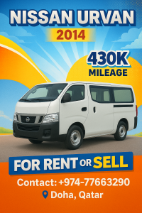 Nissan urvan for rent 77663290
