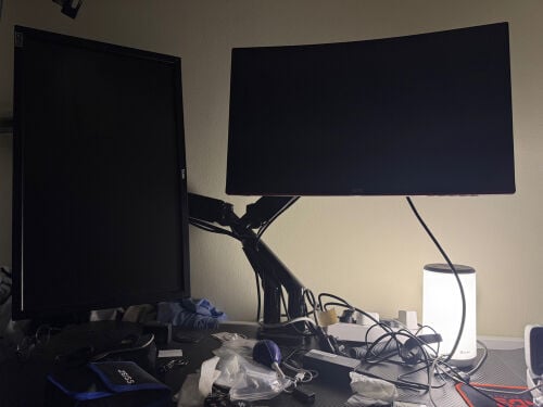 2 Gaming Monitors + Arm