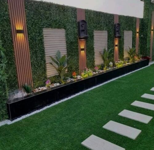 لاند سكيب وعشب صناعي واضاءه