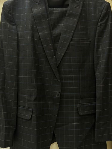 Men’s Blue Checked Suit Set free