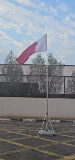 Flag with pole and base 