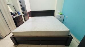 King Bed with Mattress & storage