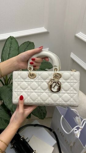 Dior Medium Lady D-Joy Bag Latte