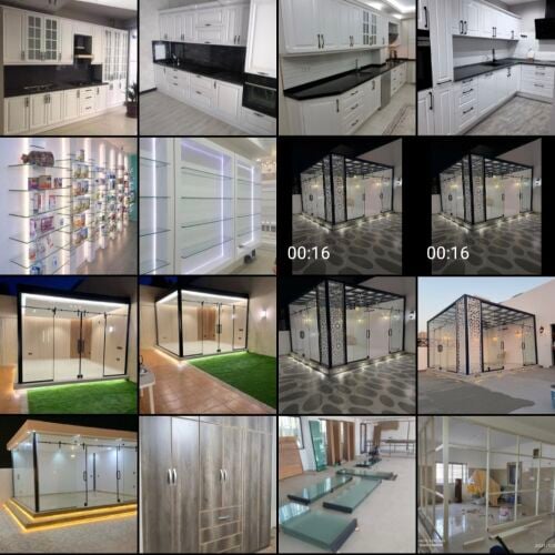 Aluminum upvc glass work kitchen