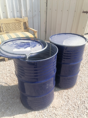 steel and blastic drums