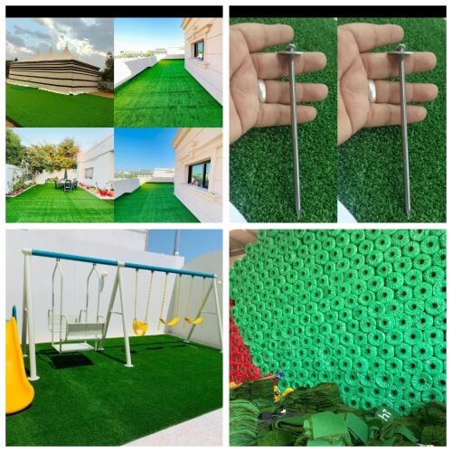Green grass green tartan rug