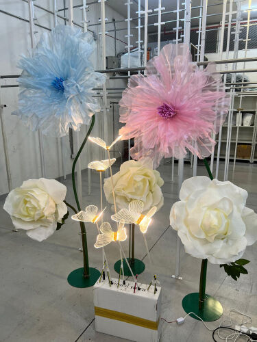 flowers with lights and stand 