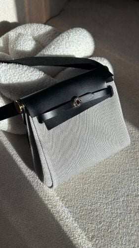 Hermes Herbag Zip 20 Bag Ecru