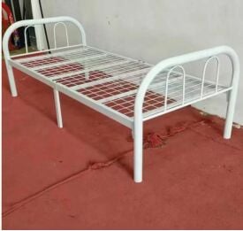 WHITE SINGLE STEEL BED FRAME