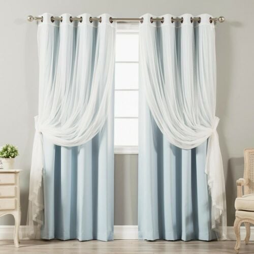 Curtains and Carpet and blinds.