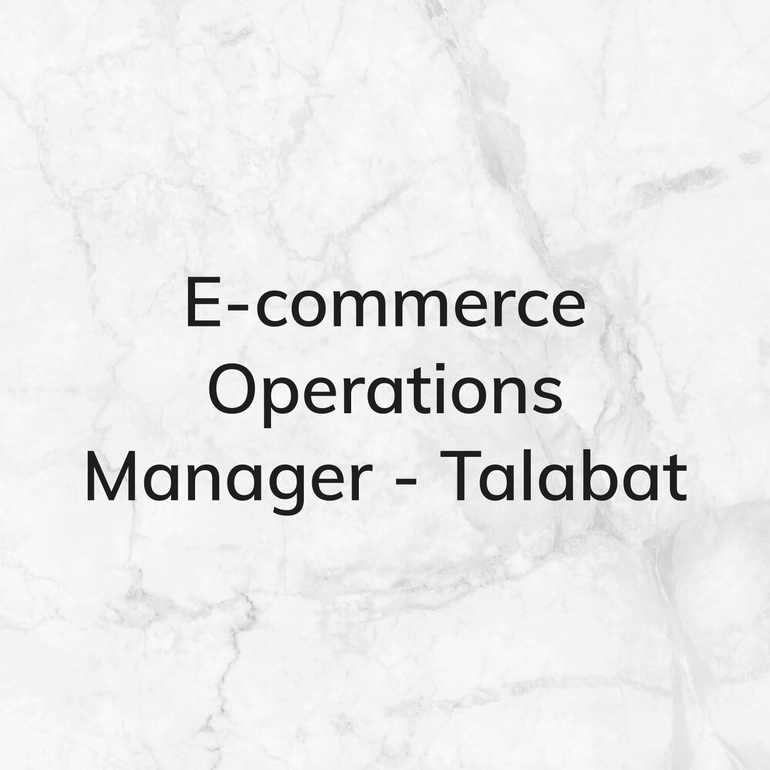 E-commerce Manager - Open to work