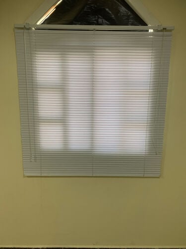 Aluminum blackout curtain.