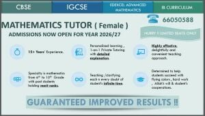 Mathematics Tutor Female - CBSE