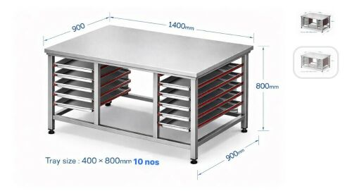 SS Bakery Table without Tray