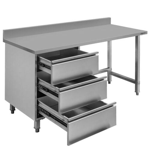 SS table with drawers