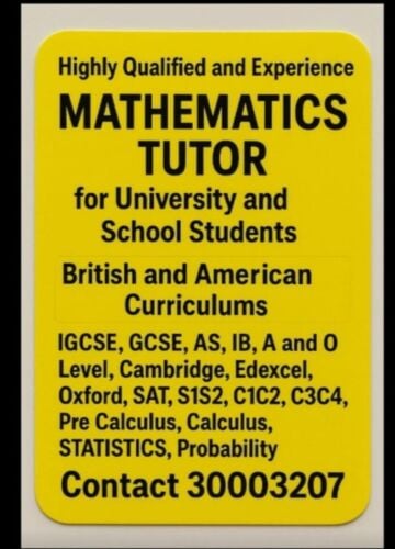 MATH Tutor IGCSE AS IB SAT Edexce