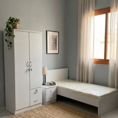 new wooden single bedroom set