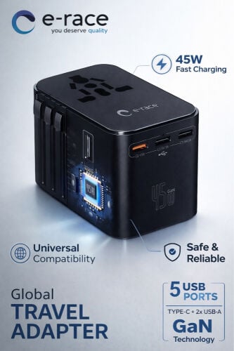 محول سفر عالمي 45 واط 5 منافذ