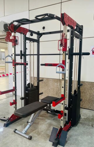 Smith machine with bench