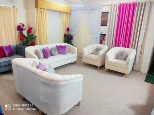 Sofa curtain carpet make & fixing