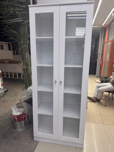 Wooden new book shelved. 