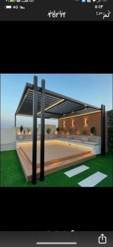 عشب صناعي وبرجلات واضاءه