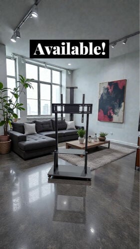 Big tv stand with trolleys wheels