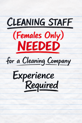 Cleaning ladies wanted