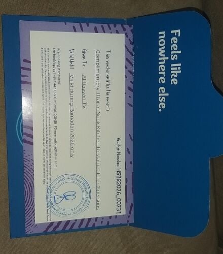 iftar voucher for two persons