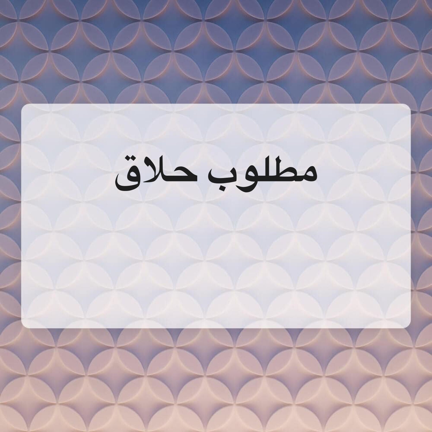 مطلوب حلاق 