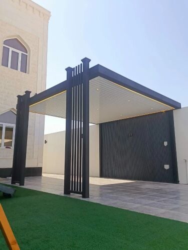 stylish pergola & fabric carshade