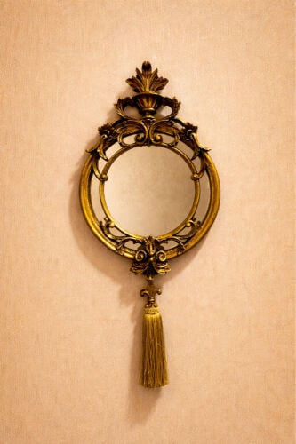 طقم لوحات فرنسي بفيونكة ذهبية 