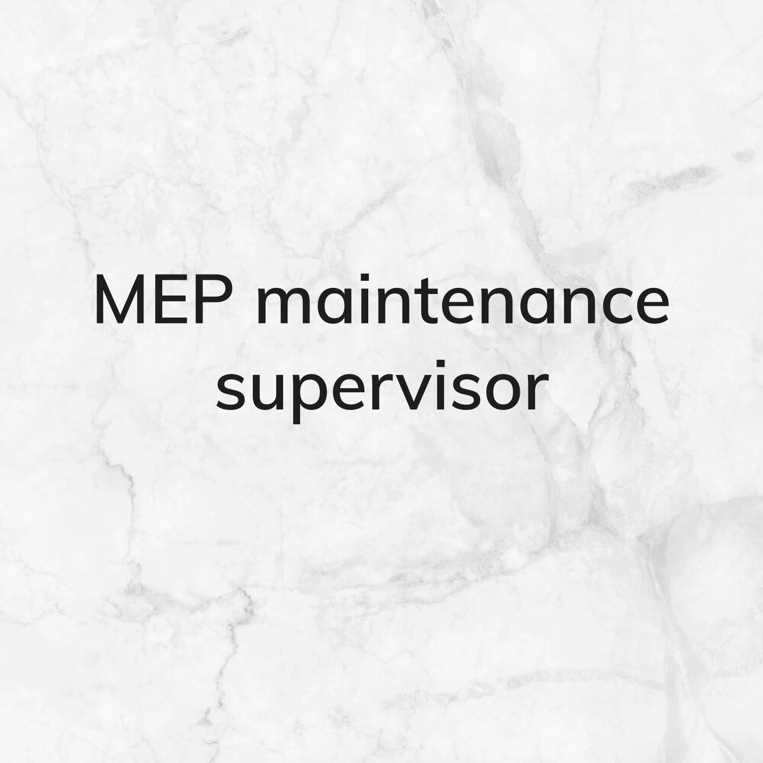 MEP maintenance supervisor 