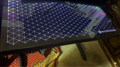 Eureka glass gaming desk