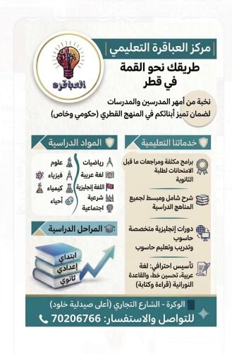 مدرسات لجميع المواد اي مكان ف قطر