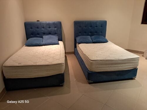 Single beds with mattress for